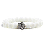 Bracelet avec perles en forme de pattes, motif en pierre naturelle | Or