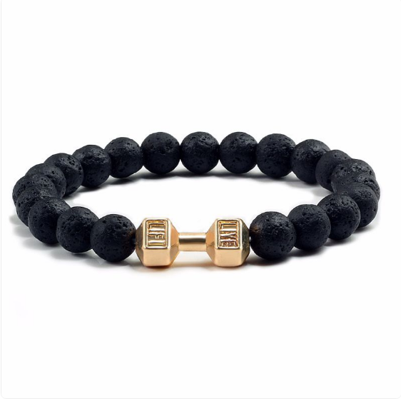 Bracelet d'aromathérapie avec pierres de lave | Or