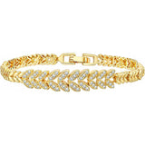 Bracelet de tennis feuille éternelle | Or