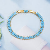 Bracelet de tennis Vertéa turquoise | Or