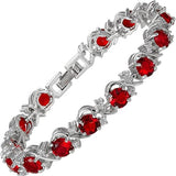 Bracelet de tennis en rubis | Or blanc