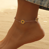 Bracelet de cheville « tournesol » | Or