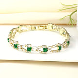 Bracelet de tennis maillon vert | Or
