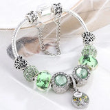 Bracelet et cristal vert | Or blanc