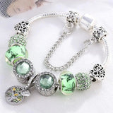 Bracelet et cristal vert | Or blanc