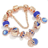 Bracelet et cristal bleu | Or rose