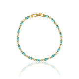 Bracelet en pierre turquoise naturelle | Or