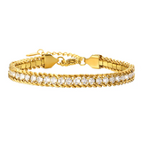 Bracelet en acier inoxydable avec chaîne de brillants | Or