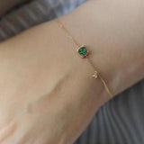 Bracelet avec cristal vert | Or