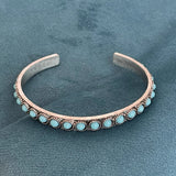 Bracelet ouvert Talisse turquoise | Or blanc
