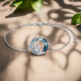 Bracelet réglable avec pendentif en forme de chien | Or blanc