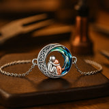 Bracelet réglable avec pendentif en forme de chien | Or blanc