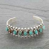 Bracelet rétro avec pierres turquoises | Or