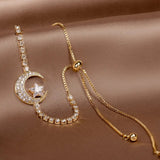 Bracelets avec lune suspendue en brillants | Or