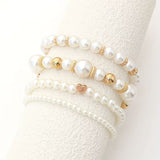 Bracelets en perles blanches | Or