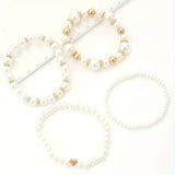 Bracelets en perles blanches | Or