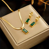 Collection complète de bijoux Lina émeraude | Or