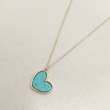Collier amour turquoise | Or