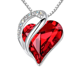 Collier cœur infini en rubis | Or blanc