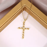 Collier croisé torsade en cristal | Or