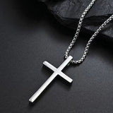 Collier croix avec monture | Or blanc