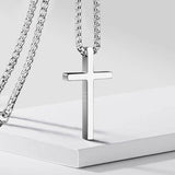 Collier croix avec monture | Or blanc