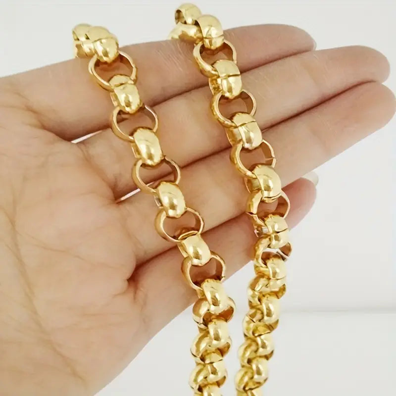 Collier élégant fait main en acier inoxydable | Or blanc