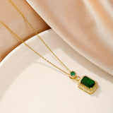 Collier Greta avec pierre d'émeraude | Or