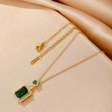 Collier Greta avec pierre d'émeraude | Or