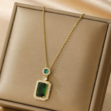 Collier Greta avec pierre d'émeraude | Or