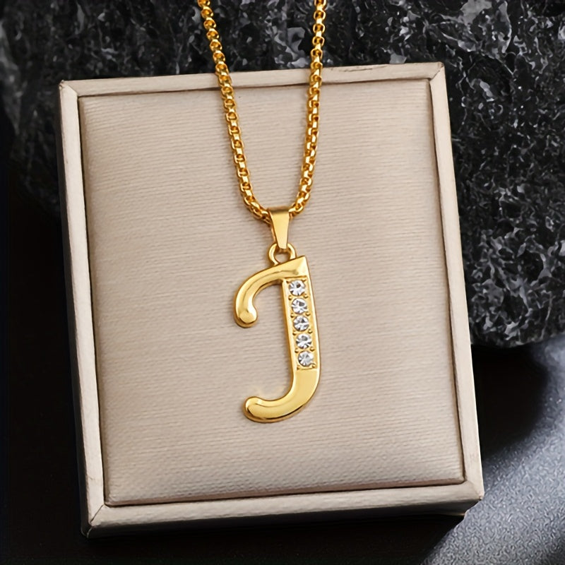 Collier initial en cristal accent | Or