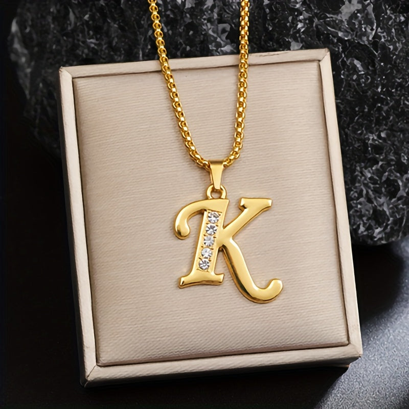 Collier initial en cristal accent | Or