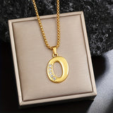 Collier initial en cristal accent | Or