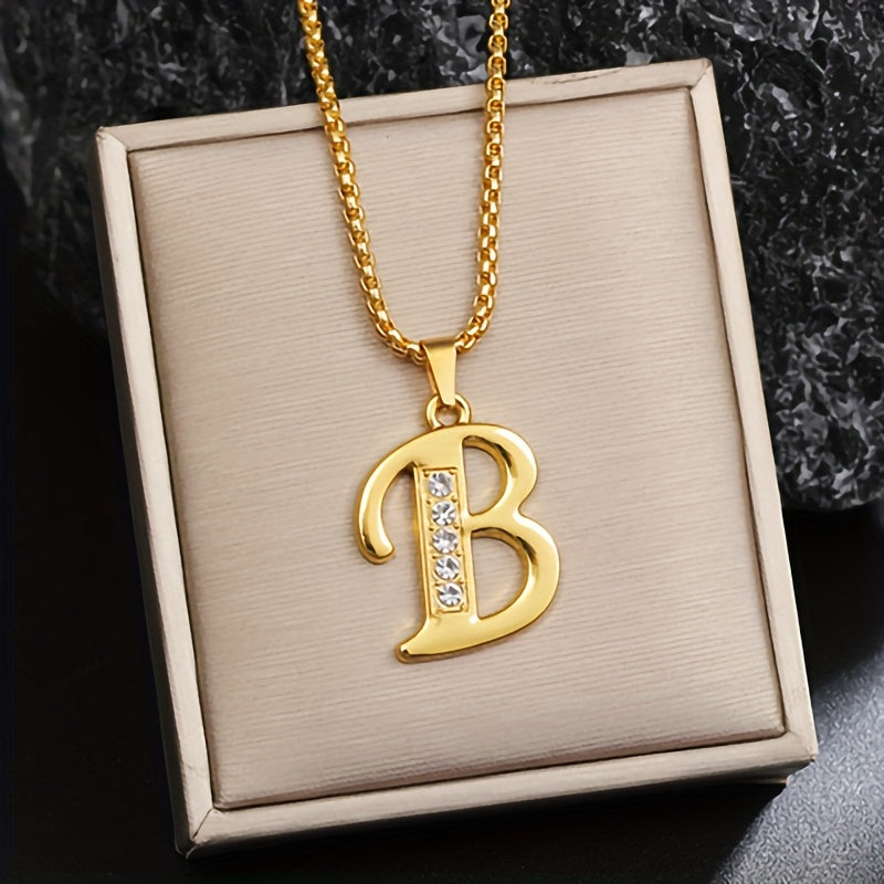 Collier initial en cristal accent | Or