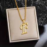 Collier initial en cristal accent | Or