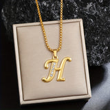 Collier initial en cristal accent | Or