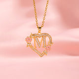 Collier initiale charme floral | Or