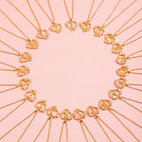 Collier initiale charme floral | Or