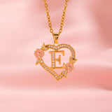 Collier initiale charme floral | Or