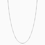 Collier maillon cubain | Or blanc