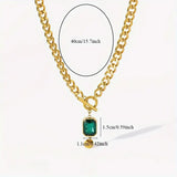 Collier pendentif chaîne émeraude épais | Or