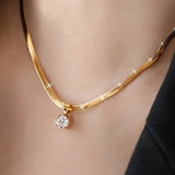 Collier pendentif élégant en brillants | Or