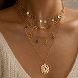Collier rétro or soleil | Or