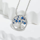 Collier saphir arbre de vie | Or blanc