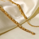 Collier à trois couches en acier inoxydable | Or