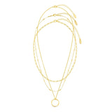 Collier à trois rangées en cercle ouvert | Or blanc