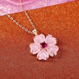 Collier avec fleur Or-Rose | Or
