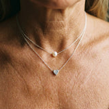 Collier avec cœur et marguerites | Or blanc