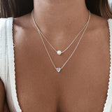 Collier avec cœur et marguerites | Or blanc