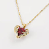 Collier avec cœur en rubis ange | Or